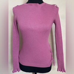 Women's Ribbed Pink Sweater